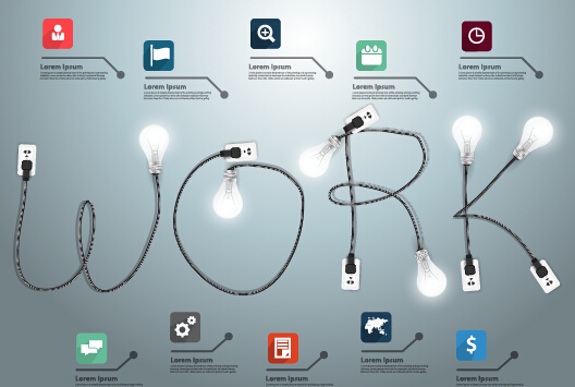 Alimentation avec ampoule modèle d’entreprise créative 02 Creative business creative business template business Ampoule alimentation   