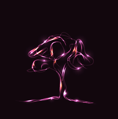 Arbre de lumière pourpre abstrait vecteur mateiral violet Vecteur abstrait arbre   