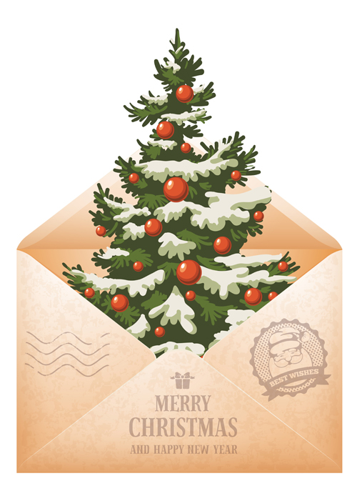 レトロなクリスマスグリーティングカードベクトル04 レトロフォント クリスマス グリーティング カード   