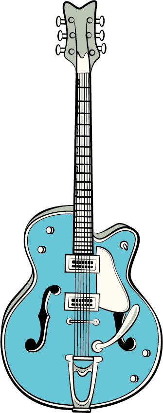 Matériel de vecteur de guitare de rockabilly Rockabilly guitare   