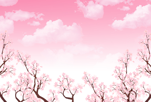 Sakura mit Wolkenvektor-Hintergrund sakura Hintergrund cloud   