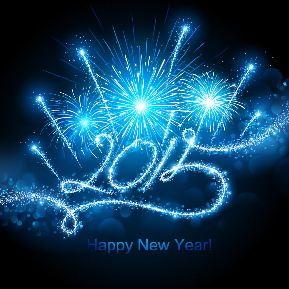 Effet d’artifice brillant 2015 vecteur de fond de nouvel an fond feu d’artifice Effet brillant 2015   