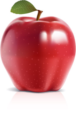 Glänzendes rotes Apfelvektormaterial Vektormaterial shiny material apple   
