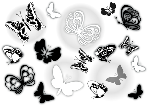 Sorten von Schmetterlingen clip Kunstvektormaterial 03 Vektormaterial Schmetterlinge material clip-art clip   