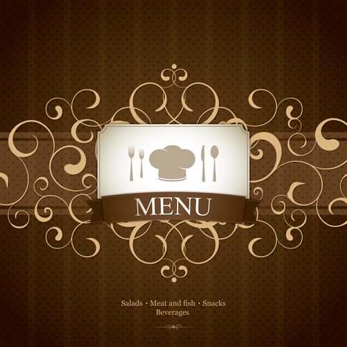 レストランメニューデザイングラフィック01のベクトルセット レストラン メニュー   