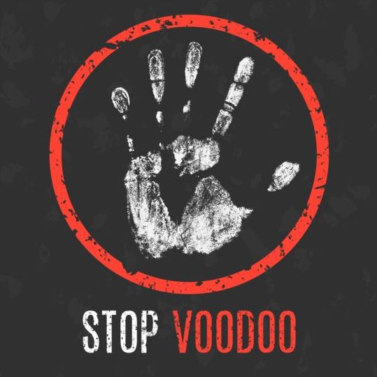 Stopp-Voodoo Zeichen Vektor Zeichen Voodoo stop   