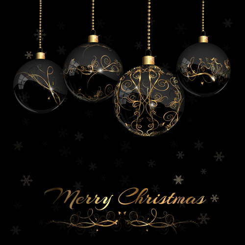 2015 weihnachtlicher schwarzer Hintergrund mit Glasbaumvektor 01 Weihnachten schwarzer Hintergrund Schwarz Kugeln Hintergrund Glas 2015   