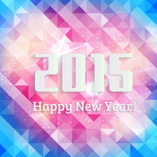 2015 nouvelle année avec vecteur de fond polygonale fond coloré fond   