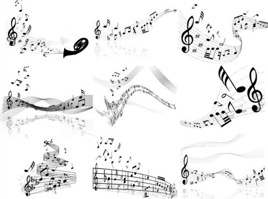 Abstrakte Musik notiert Vektormaterial 07 Noten Musik abstract   