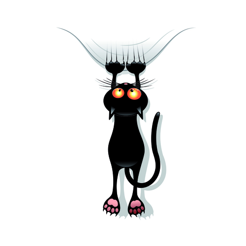 面白い黒猫ベクトル04 黒 面白い 猫   