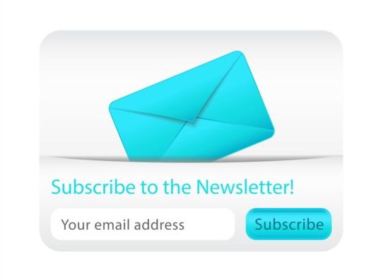 Blau mit weißem Abonnieren Newsletter-Vektor weiß newsletter Blau Abonnement   
