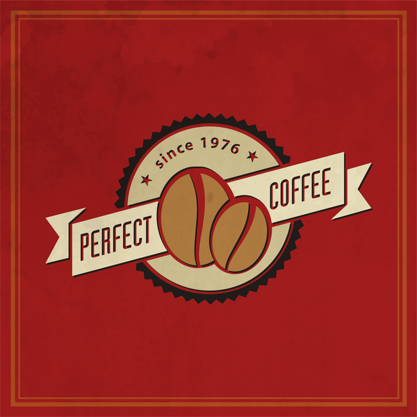 赤の背景ベクトル01とコーヒーのロゴ 赤 ロゴ コーヒー   