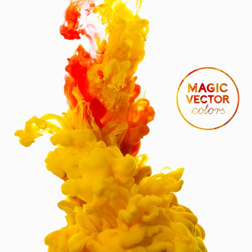 Coloré à l’encre effet magique fond vecteur 01 vecteur de fond magie fond encre Effet coloré   
