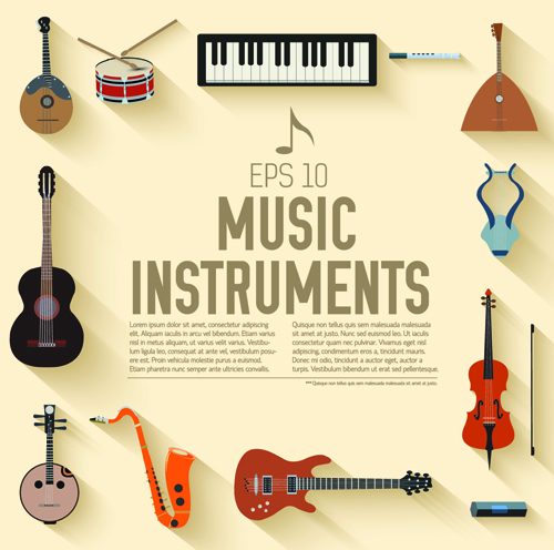 Creative Music Instruments Hintergrundvektorgrafik 01 Vektorgrafik Kreativ Instrumente Hintergrundvektor Hintergrund   