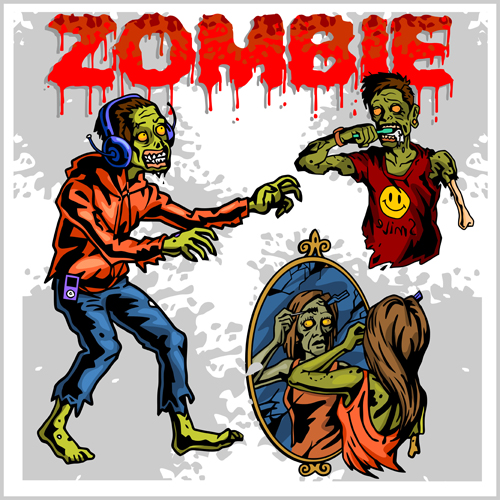 Kreative Zombie-Design-Vektor-Set 01 zombie Kreativ design   