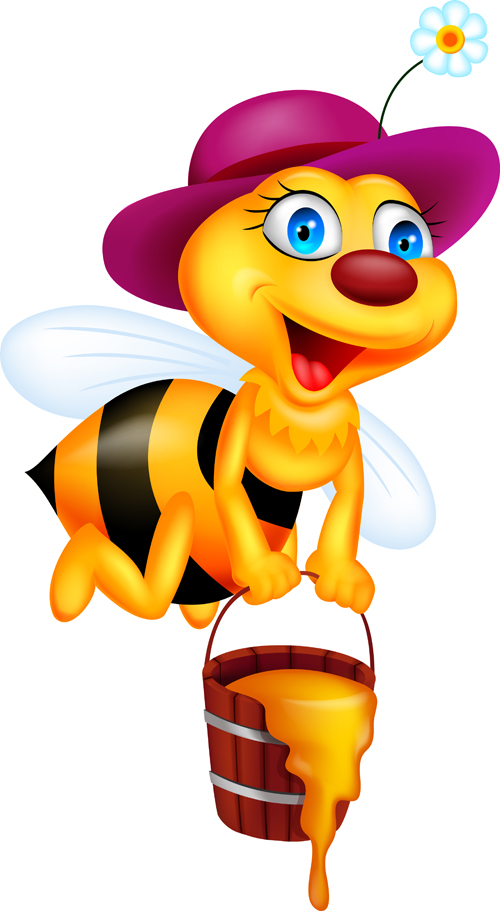 Illustration de vecteur de dessin animé mignon abeille 09 mignon illustration dessin animé abeille   