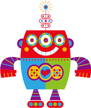 Robot de dessin animé mignon couleur vecteur ensemble 19 robot coloré cartoon   