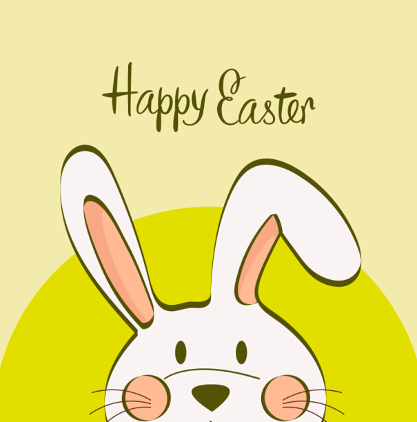Niedliches Kaninchen mit Osterkarten Vektorgrafik 01 Ostern Karten Kaninchen Grafik cute   