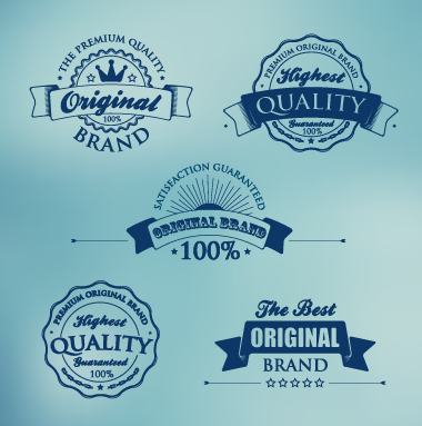 Dunkle blaue Premium-Qualität Etiketten Vektor Qualität premium label Blau   