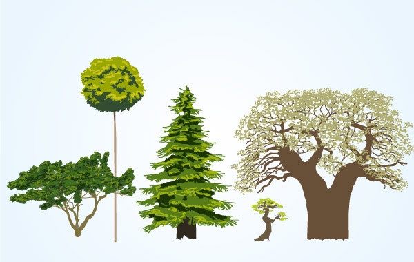 異なるツリーベクトルの材料 異なる 材料 木   