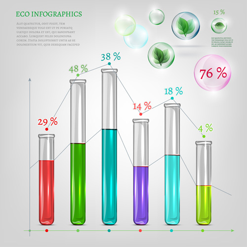 Eco infographies éléments vecteurs graphiques 01 infographies graphics elements eco   