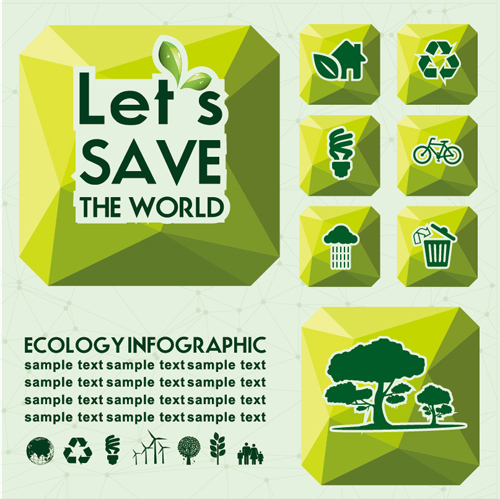 Ökologie mit dem weltweiten Infografievektormaterial 09 Welt Ökologie Infografik   