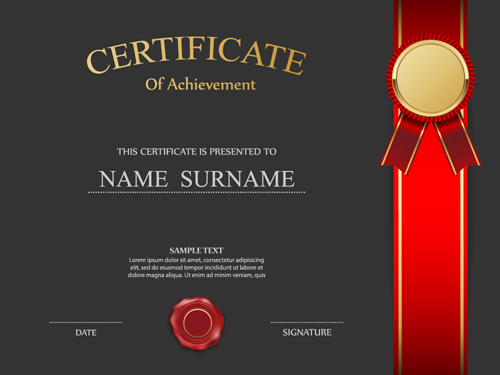 Certificat d’honneur design créatif vecteur 04 honor creative certificat   