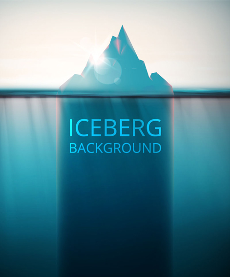 Iceberg avec le fond de vecteur de lumière du soleil lumière du soleil iceberg fond   