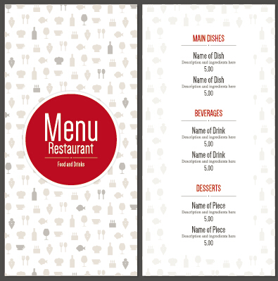 Couverture de menu de restaurant moderne et vecteur de liste 06 restaurant moderne menu liste couverture   