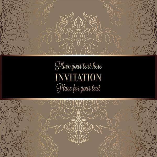 Ornate Blumeneinladungskarte mit Luxus-Hintergrundvektor 01 ornate Luxus Karte floral Einladung   