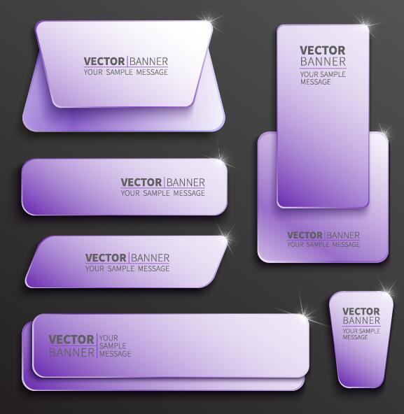 紫色の web バナーベクトルセット01 バナー パープル ウェブ   