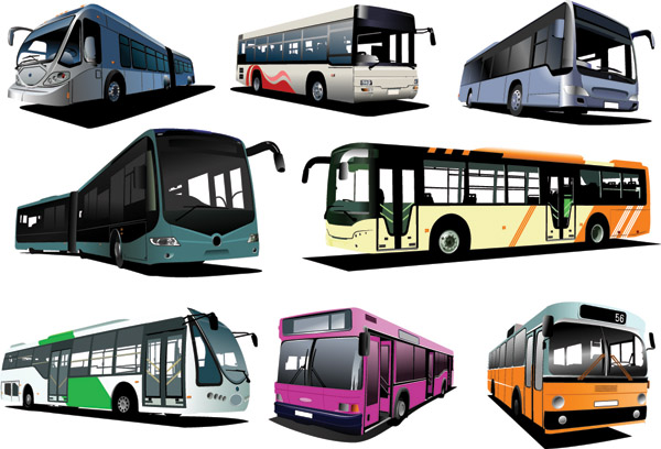 Realistische Busse städtischen Vektorset 03 urban realistisch Busse   