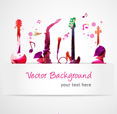 Stilvoll farbenfroher Musik-Vektor Hintergrundgrafik 05 Vector-Hintergrund Musik Bunt   