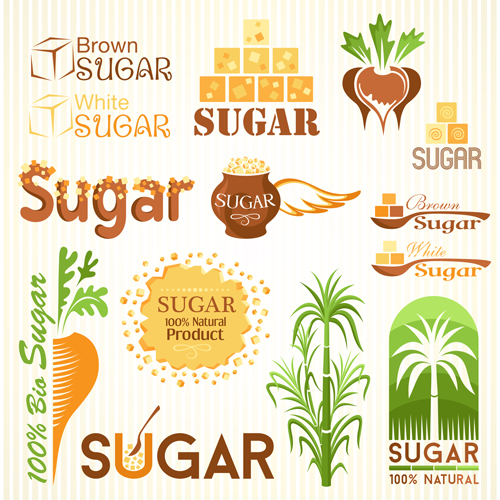 ロゴの付いた砂糖ラベルベクター素材06 素材 砂糖 ロゴ ラベル   