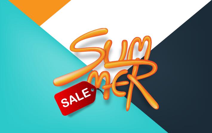 Sommer-Verkaufs-Plakatvektorvorlage 02 Verkauf Sommer poster   