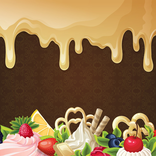 Süß mit Tropfen Schokoladenhintergrund Vektor 01 Süßes Schokolade Hintergrund   