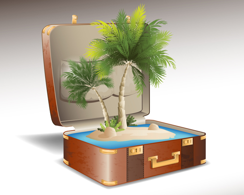 Éléments de voyage et valise Creative background Set 01 voyage valise fond créatif fond elements element   