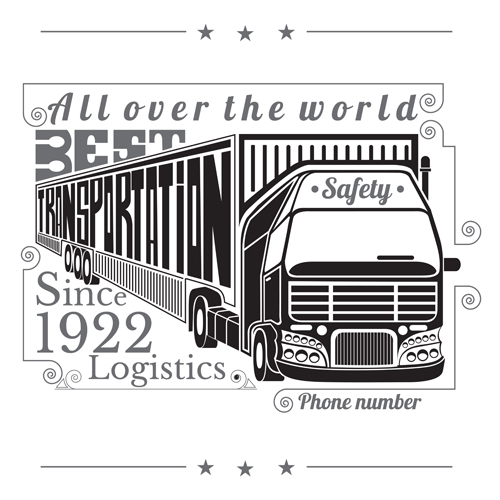 Silhouette de camion avec le vecteur de fond de logistique de transport 01 transport silhouette logistique fond camion   