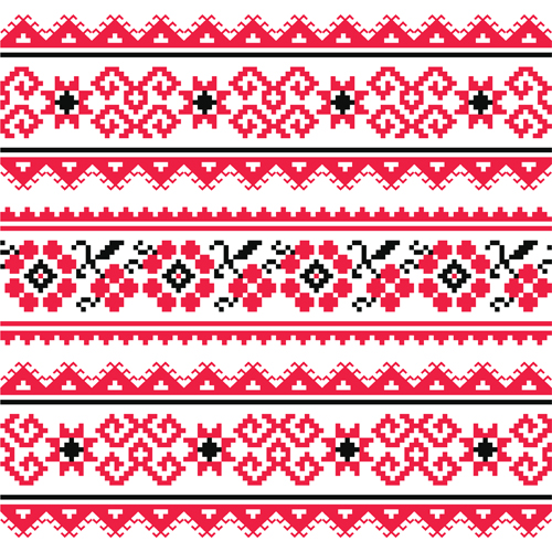 Modèle de tissu de style Ukraine vecteur 04 vecteur de motif Ukraine motif Modèle de tissu   