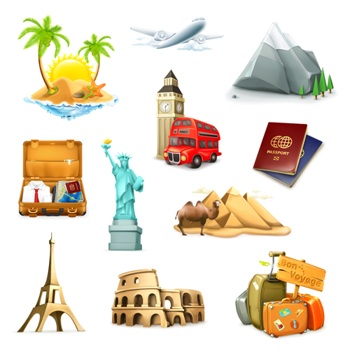 Éléments de voyage vector set 02 voyage elements   