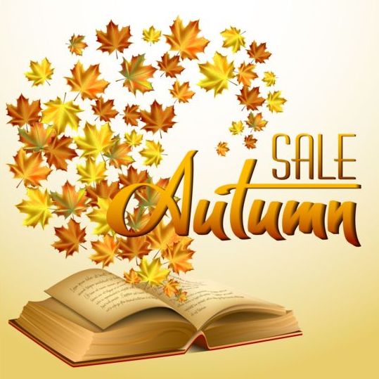 Fond de vente d’automne avec le vecteur de livre vente livre fond automne   