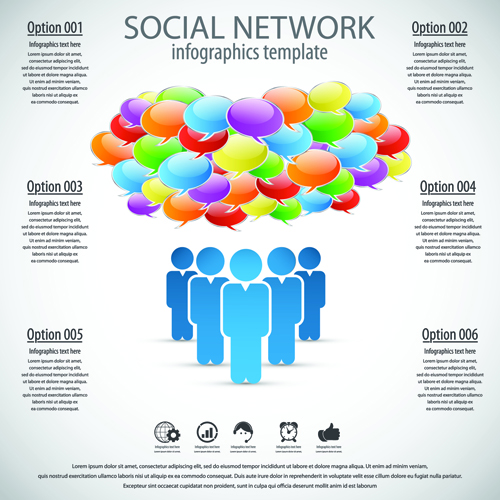 Modèle d’entreprise vecteur de conception de réseau social vecteur 03 social network business template business   