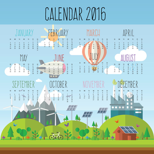 カレンダー2016キッズ漫画オブジェクトベクトル01 漫画 子供 カレンダー 2016   