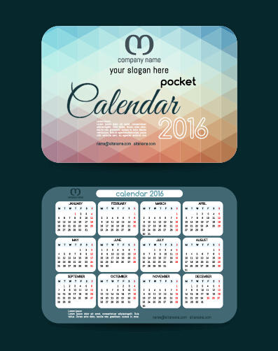 カレンダー2016ビジネスカードベクトル01 ビジネス カレンダー カード 2016   