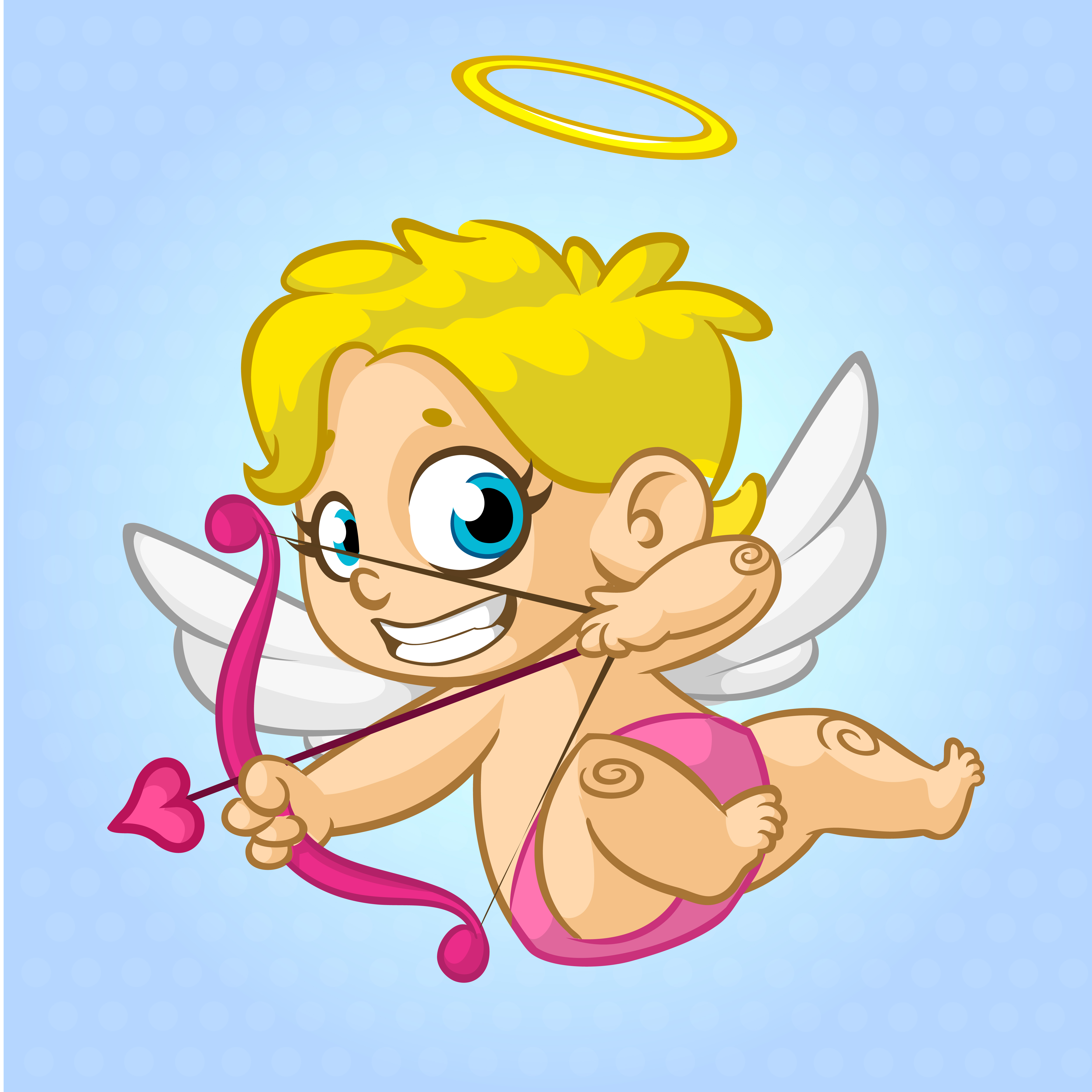 Cupidon Cartoon avec arc vecteurs Set 03 Cupidon cartoon avec arc   