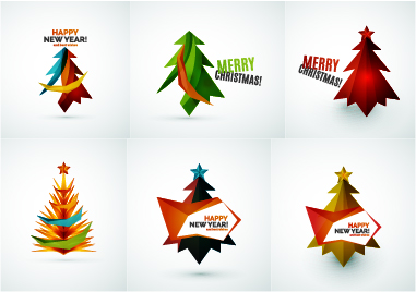 Arbre de Noël coloré avec des logos graphiques vectoriels 02 Noël logos coloré Arbre de Noël   