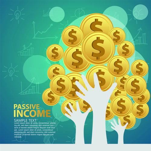 Kreatives passives Einkommensgeld Hintergrund-Vektor 01 Kreativ Hintergrundvektor Hintergrund Geld   