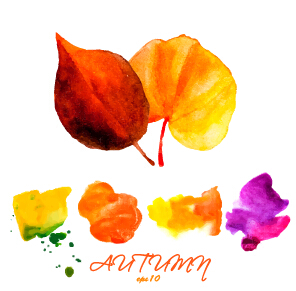 Aquarelle créative feuilles automne fond vecteur 03 vecteur de fond Fond d’automne feuilles Créatif automne aquarelle   