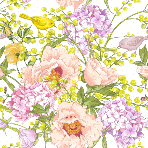 描画春の花ベクトル背景アート02 花 背景 春 図面   