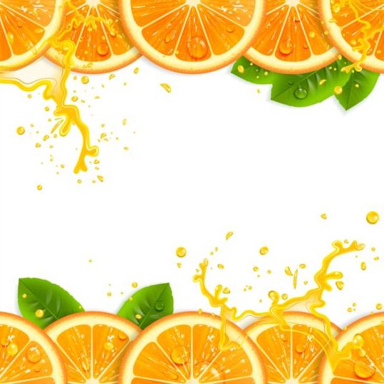 Frisches Orange mit Saft-Hintergrundvektor 03 orange juice fresh   